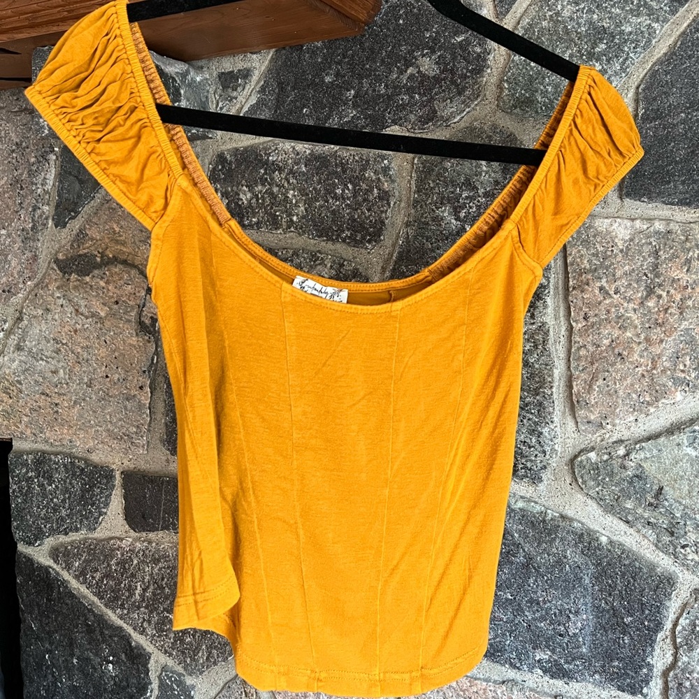 Free People Top, Size S, Mustard Yellow Color